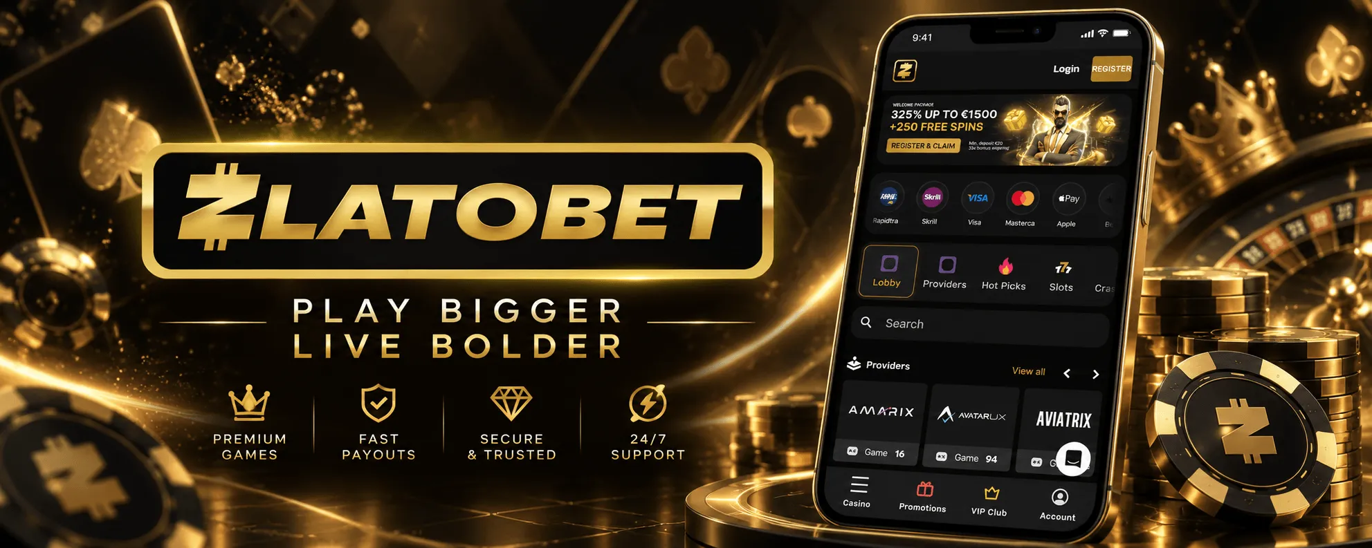 Capture d'écran de l'app Zlatobet Casino